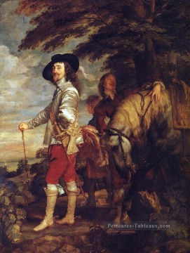 Charles I roi d’Angleterre à la chasse baroque peintre de cour Anthony van Dyck Peinture à l'huile